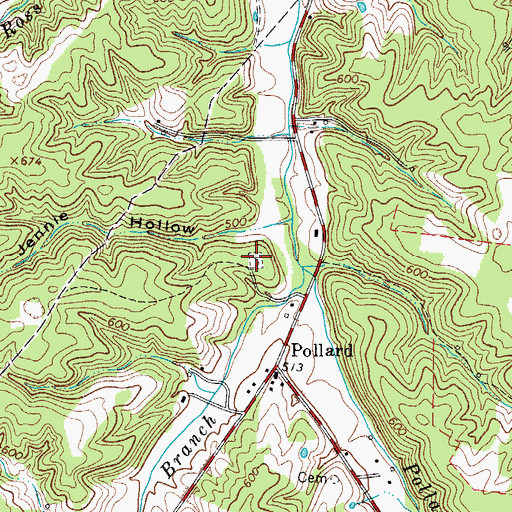 Topographic Map of Alsobrook Cemetery, TN