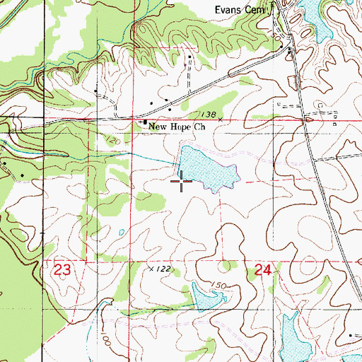 Topographic Map of Morrison Brothers Dam, AL
