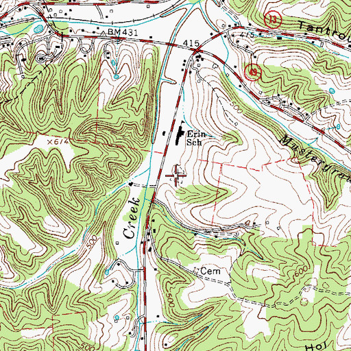 Topographic Map of Lockhart Cemetery, TN