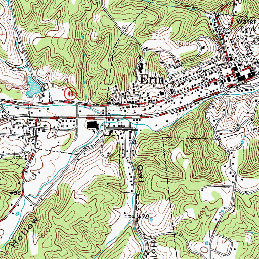 Topographic Map of Midway, TN