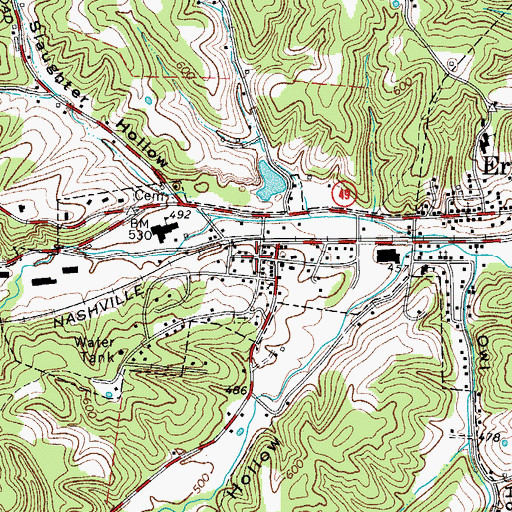 Topographic Map of Arlington, TN