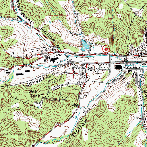 Topographic Map of Arlington School (historical), TN