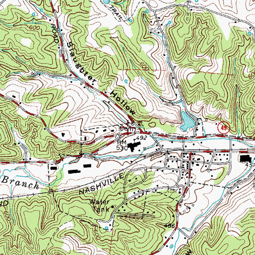 Topographic Map of McMillian Cemetery, TN