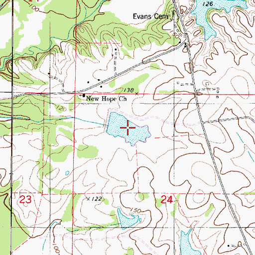Topographic Map of Morrison Brothers Lake, AL