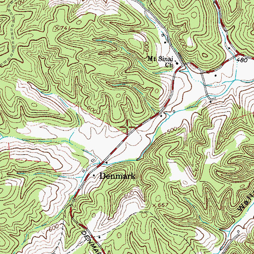 Topographic Map of Denmark School (historical), TN