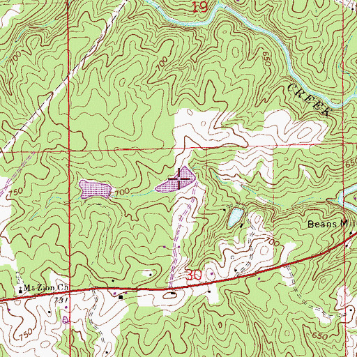 Topographic Map of Osment Pond, AL