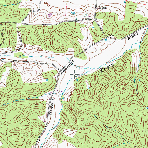 Topographic Map of Bailey Hollow, TN