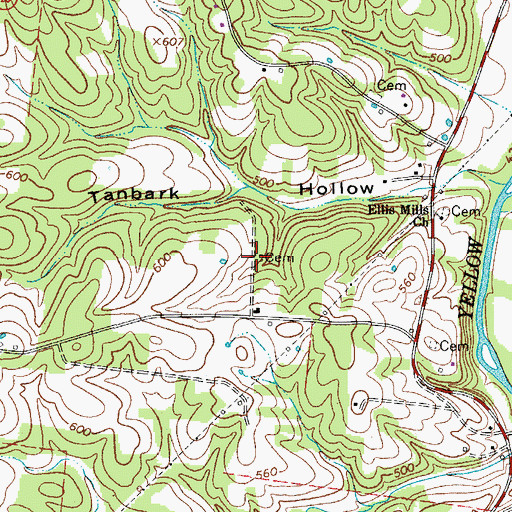 Topographic Map of Lyle Cemetery, TN