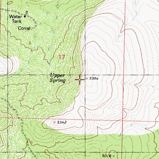 Topographic Map of Upper Hidden Simmons Gonzales, AZ