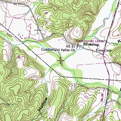 Topographic Map of Half Pone Branch, TN