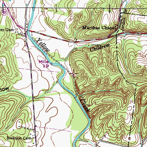 Topographic Map of Omega (historical), TN