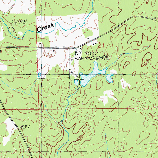 Topographic Map of B G Powell Lake Dam, AL