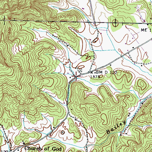 Topographic Map of Birdsville (historical), TN