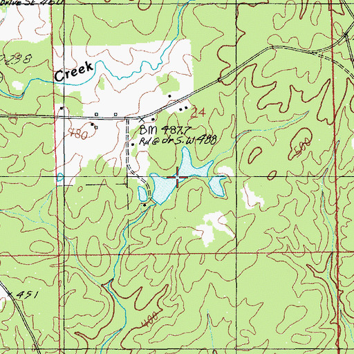 Topographic Map of B G Powell Lake, AL