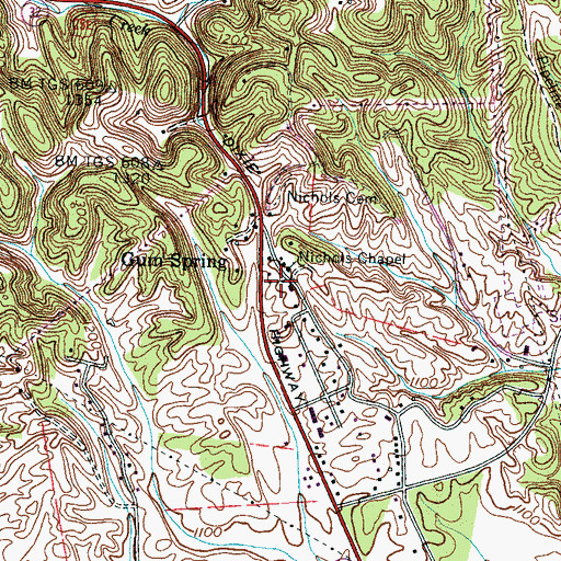 Topographic Map of Rosenwald School (historical), TN