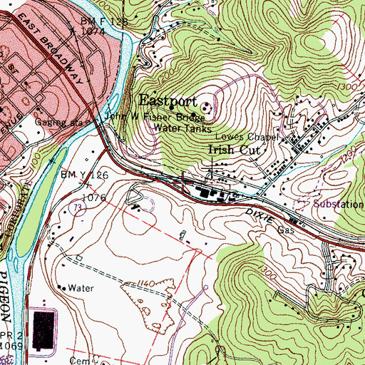 Topographic Map of Newport Junction, TN