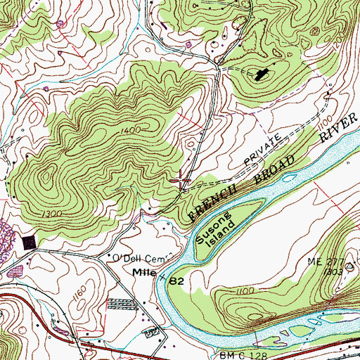 Topographic Map of Rock Hill School (historical), TN