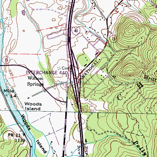 Topographic Map of Interchange 440, TN
