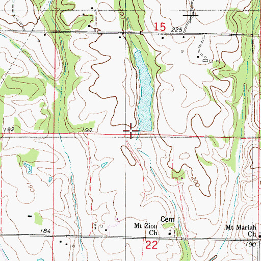 Topographic Map of Amos Bailey Dam, AL
