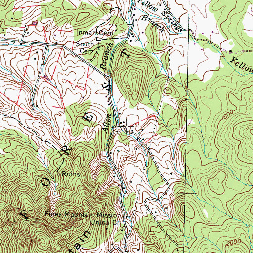 Topographic Map of Mount Bethel Church (historical), TN