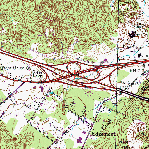 Topographic Map of Interchange 432, TN