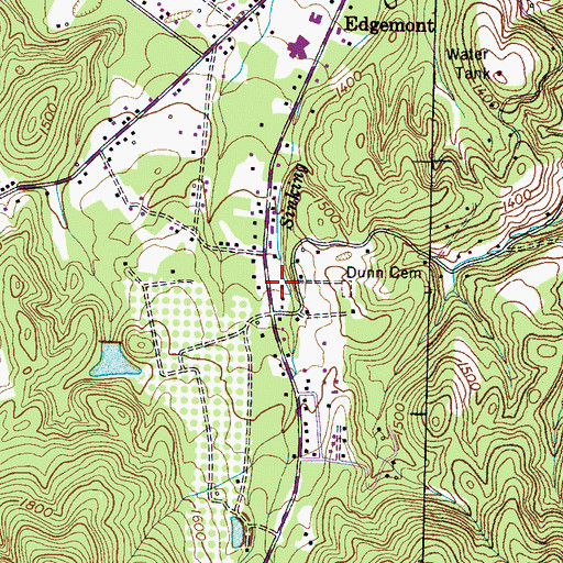 Topographic Map of Edgemont Church (historical), TN