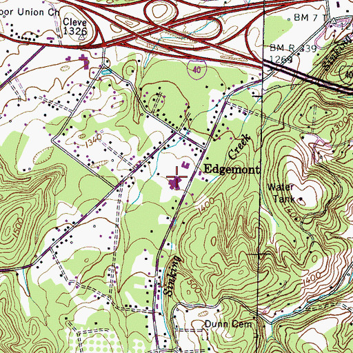 Topographic Map of Edgemont Elementary School, TN