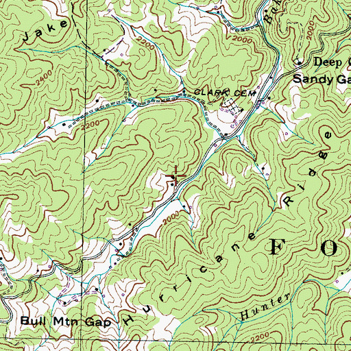 Topographic Map of Over Mountain School (historical), TN