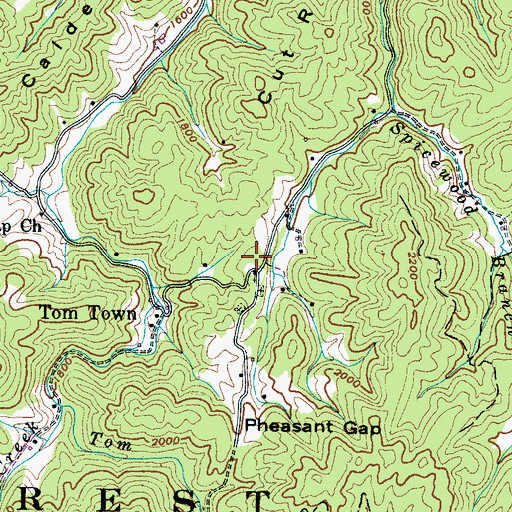 Topographic Map of Oak Grove School (historical), TN