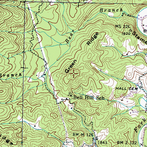 Topographic Map of Green Knob, TN