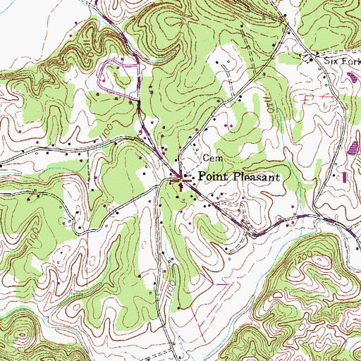 Topographic Map of Talley Memorial School (historical), TN