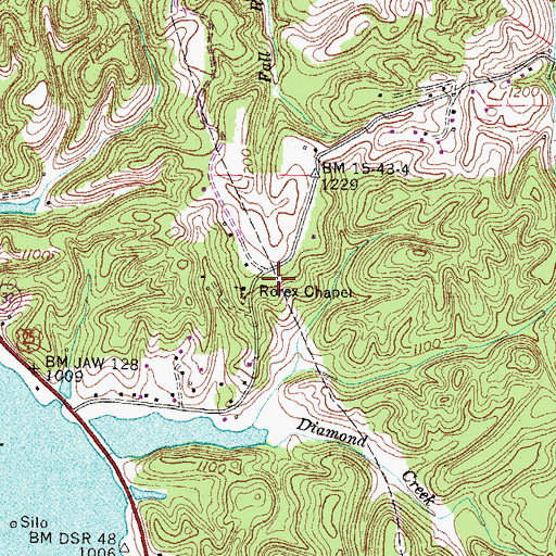 Topographic Map of Grandview School (historical), TN