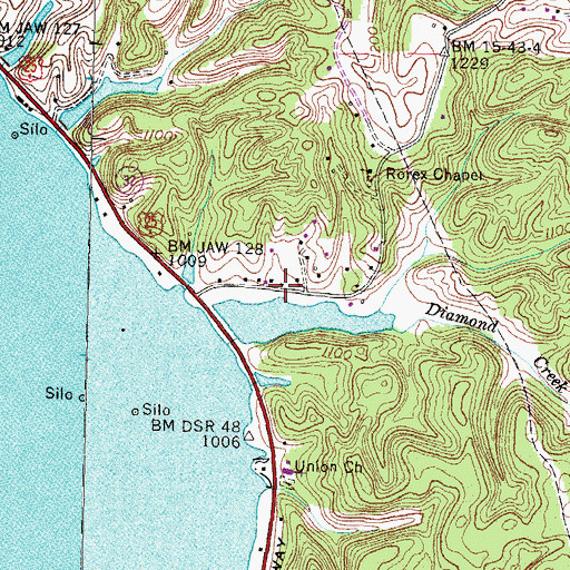 Topographic Map of McNabb School (historical), TN