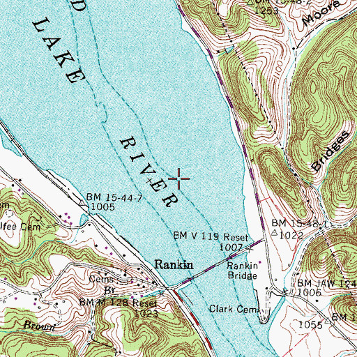 Topographic Map of Atchleys Mill (historical), TN