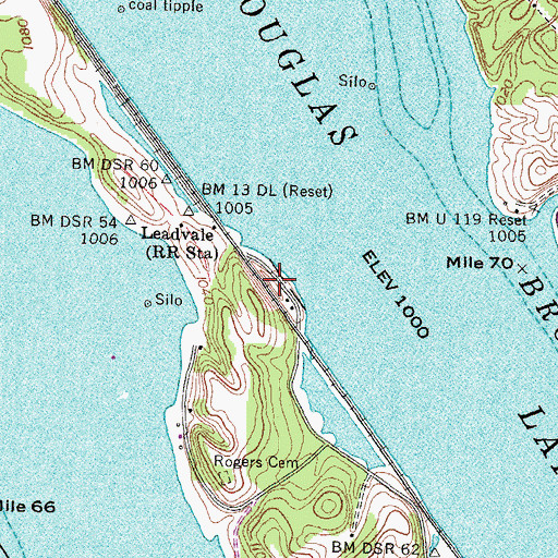 Topographic Map of Lilac (historical), TN