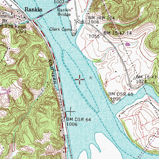 Topographic Map of Morris Island (historical), TN