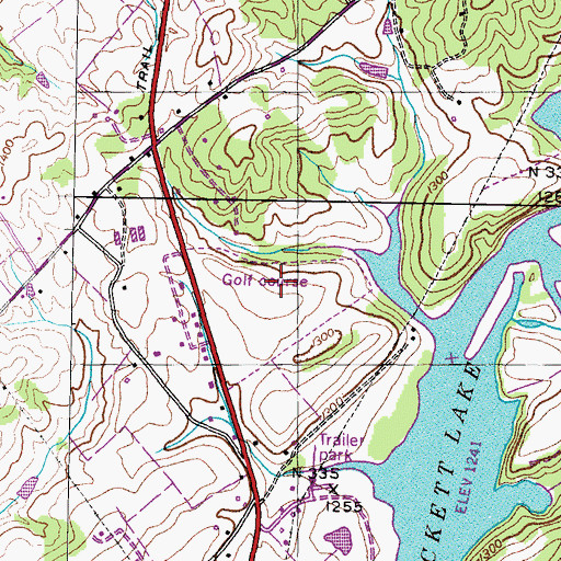 Topographic Map of Nolichucky Golf Club, TN