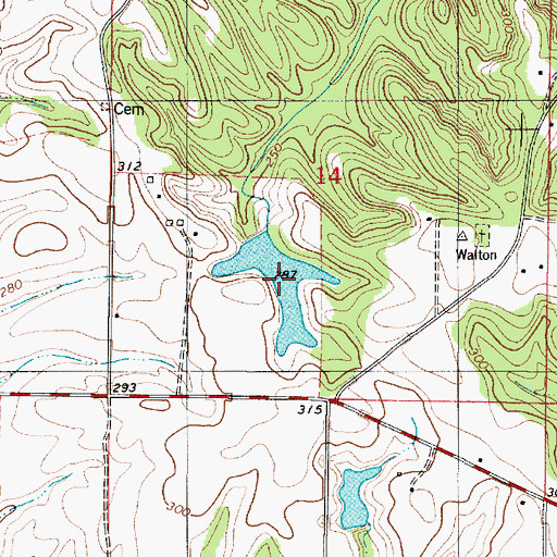 Topographic Map of J L Morrison Lake Number Two, AL