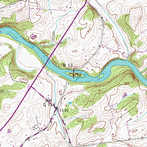 Topographic Map of Loves Ferry (historical), TN