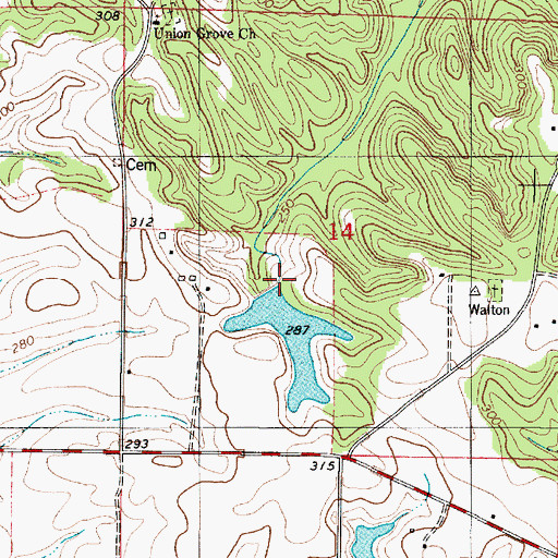 Topographic Map of J L Morrison Dam Number 2, AL