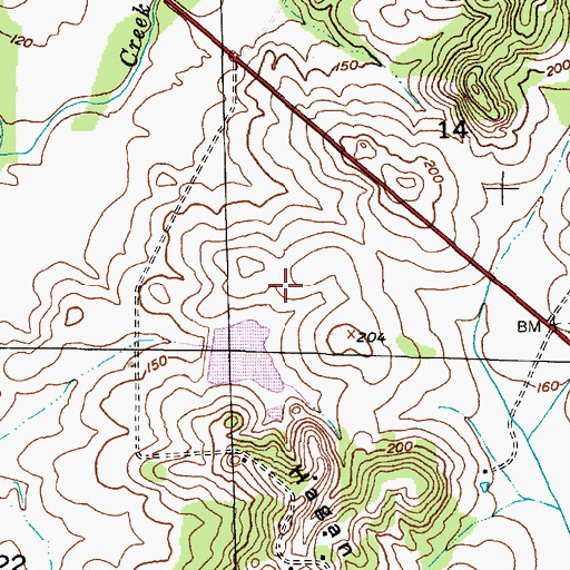 Topographic Map of G W Baker Dam, AL