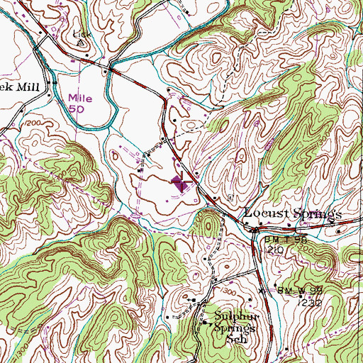 Topographic Map of North Greene High School, TN