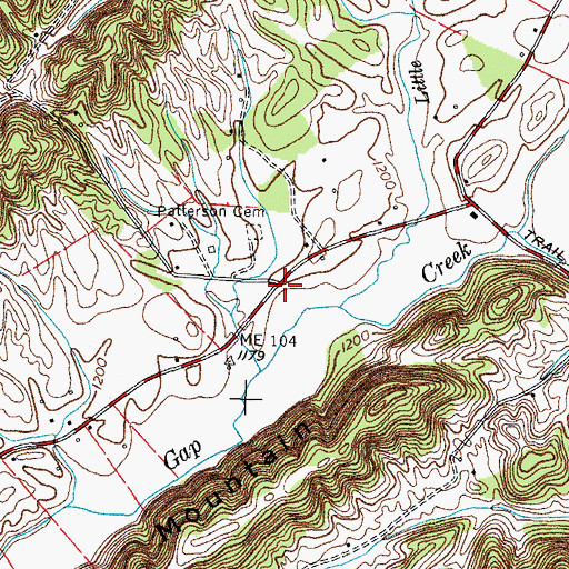 Topographic Map of Couch (historical), TN