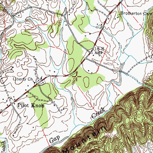 Topographic Map of Pilot Knob School (historical), TN