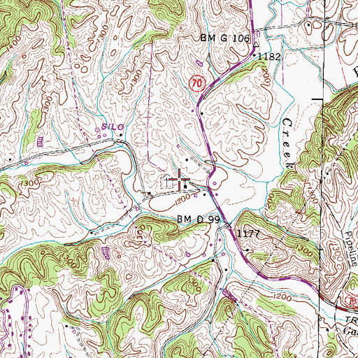 Topographic Map of New Bethel School (historical), TN
