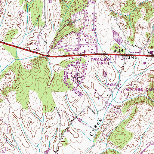 Topographic Map of Cherokee Estates, TN