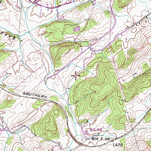 Topographic Map of Greene Vocational Center, TN