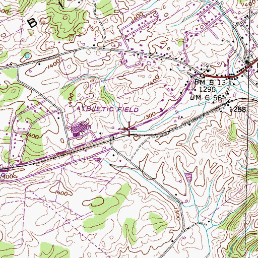 Topographic Map of West Greene High School, TN