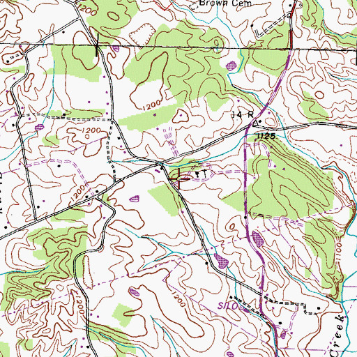 Topographic Map of Willoughbys School (historical), TN