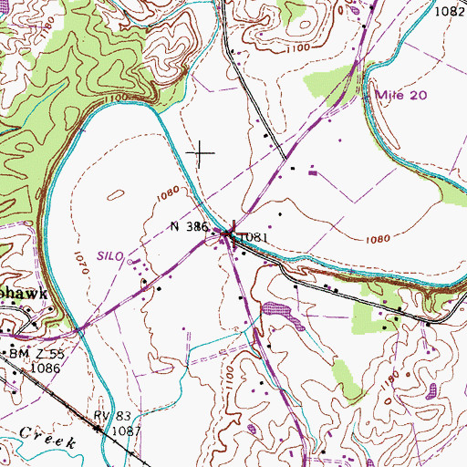 Topographic Map of Mohawk Roller Mill (historical), TN